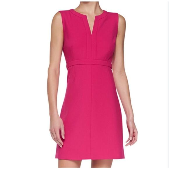 Diane von Furstenberg DVF Fuchsia Hot Pink Fleur Sheath A-Line Mini Dress Size 4 - Picture 1 of 4